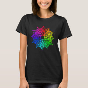 Rainbow Mandala Lotus Blume Sacred Geometry Yoga T-Shirt