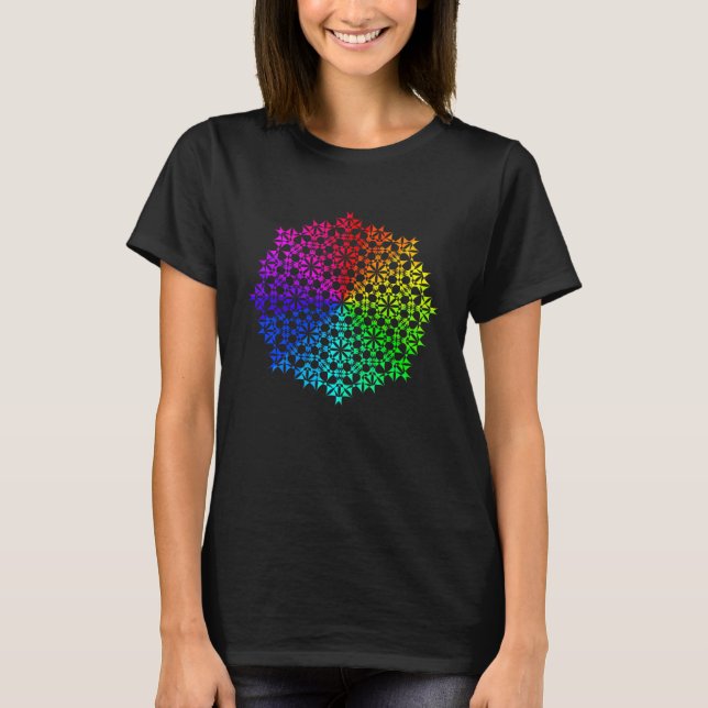 Rainbow Mandala Lotus Flower Sacred Geometry Yoga  T-Shirt (Vorderseite)
