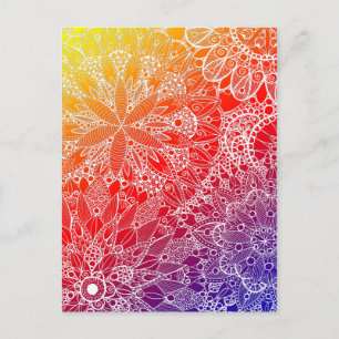 Rainbow Mandala Muster Postkarte