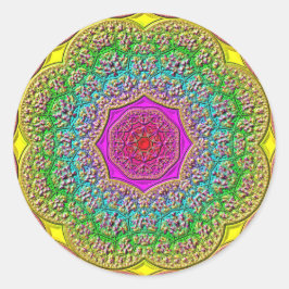 Rainbow Mandala Red Lila Gold Blue Stickers