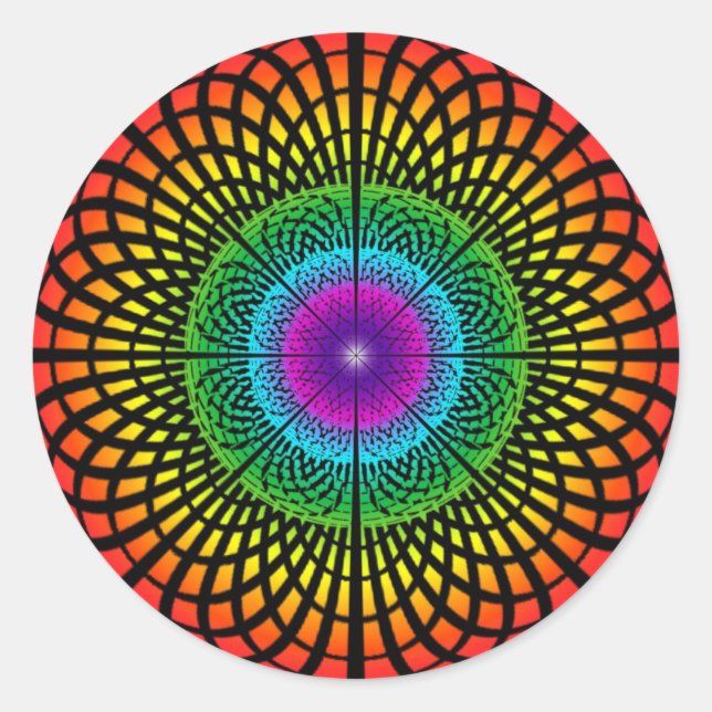 Rainbow Mandala Sticker (Vorderseite)