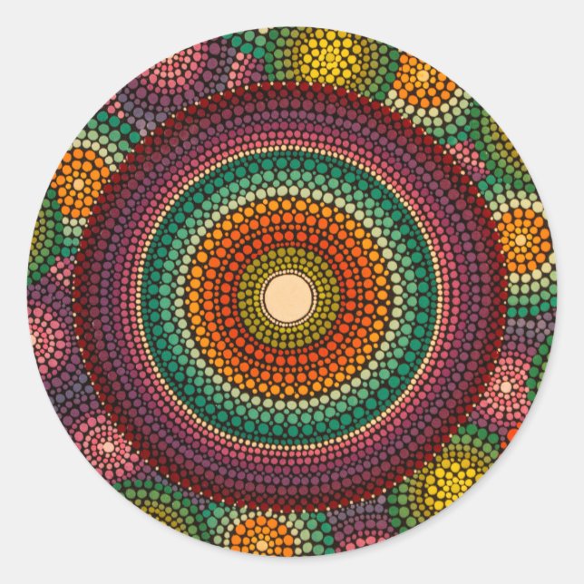 Rainbow Mandala Sticker Hand bemalt (Vorderseite)