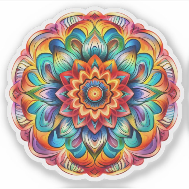 Rainbow Mandala Vinyl Aufkleber (Vorderseite)