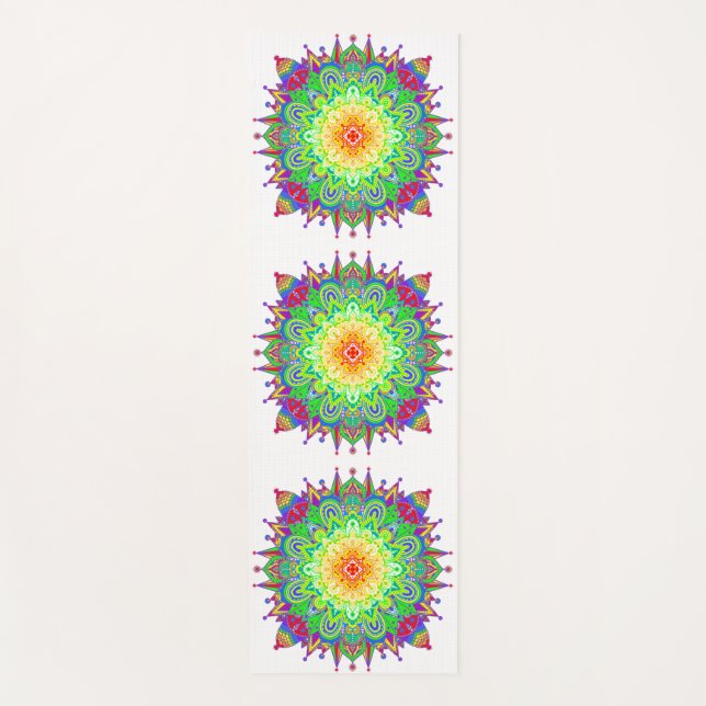 Rainbow Mandala Yogamatte (Vorderseite)