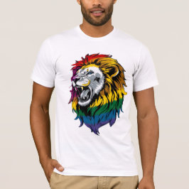 Rainbow Mane Roaring Lion LGBTQ+ Prix T - Shirt