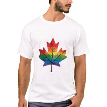 Rainbow Maple Leaf T - Shirt