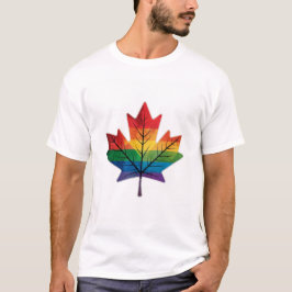 Rainbow Maple Leaf T - Shirt