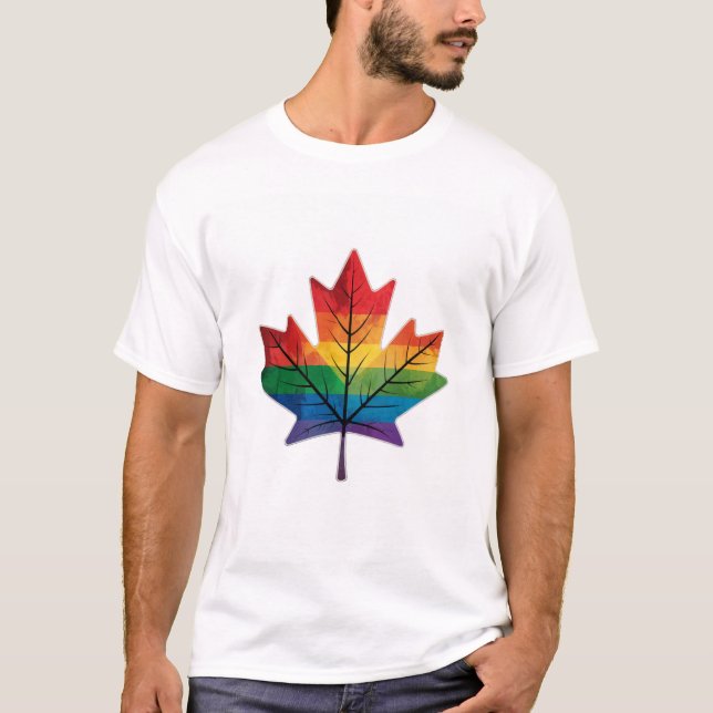 Rainbow Maple Leaf T - Shirt (Vorderseite)
