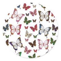 Rainbow Marble Butterfly Spring Pattern