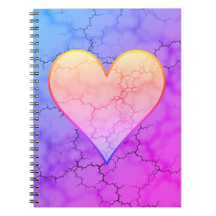 Rainbow Marble Heart Notebook Notizblock