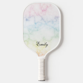 Rainbow Marble Muster Pickleball Paddle
