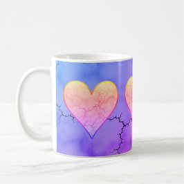 Rainbow Marbled Heart Kaffeetasse