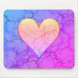 Rainbow Marbled Heart Mousepad