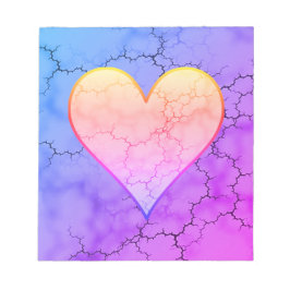 Rainbow Marbled Heart Notizblock