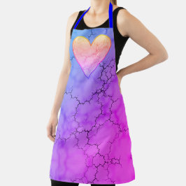 Rainbow Marbled Heart Schürze
