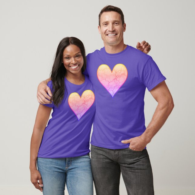 Rainbow Marbled Heart T-Shirt (Unisex)