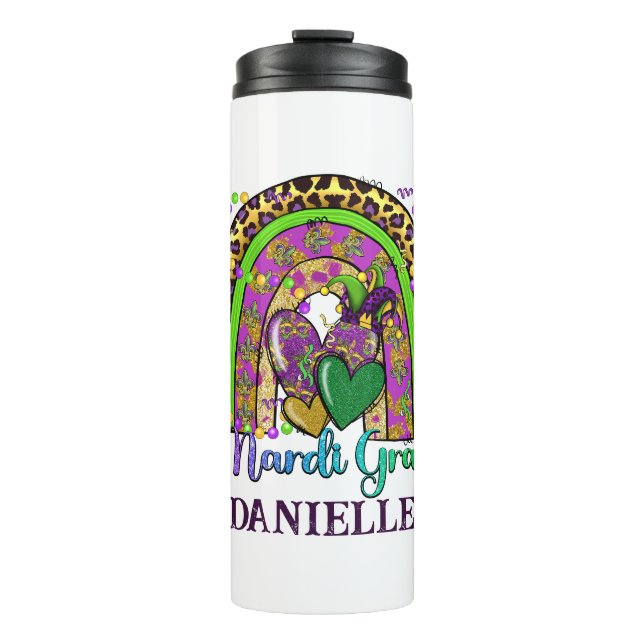 Rainbow Mardi Gras Thermal Tumbler Thermosbecher (Vorderseite)