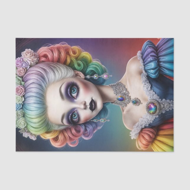 Rainbow Marie Antoinette Decoupage Paper Seidenpapier (Vorderseite)