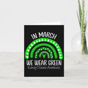 Rainbow März Wir tragen eine grüne Nierenerkrankun Karte