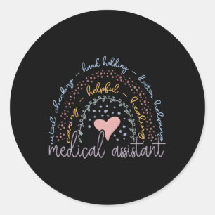 Rainbow Medical Assistant Runder Aufkleber