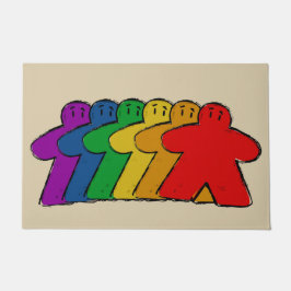 Rainbow Meeple Board Game Front Eingang Fußmatte