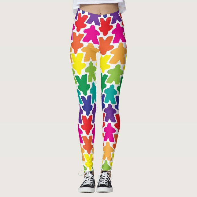 Rainbow Meeple Leggings (Vorderseite)