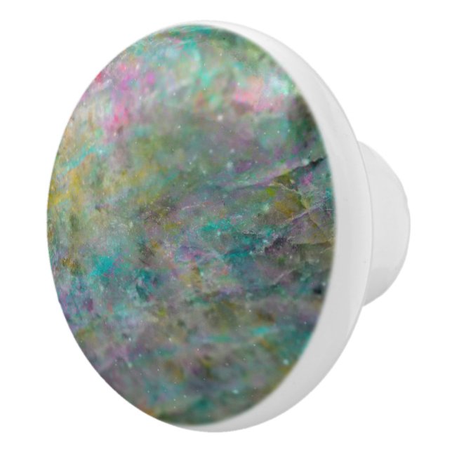 Rainbow Mehrfarbig Crystal Rock Marble Keramikknauf (Rechts)