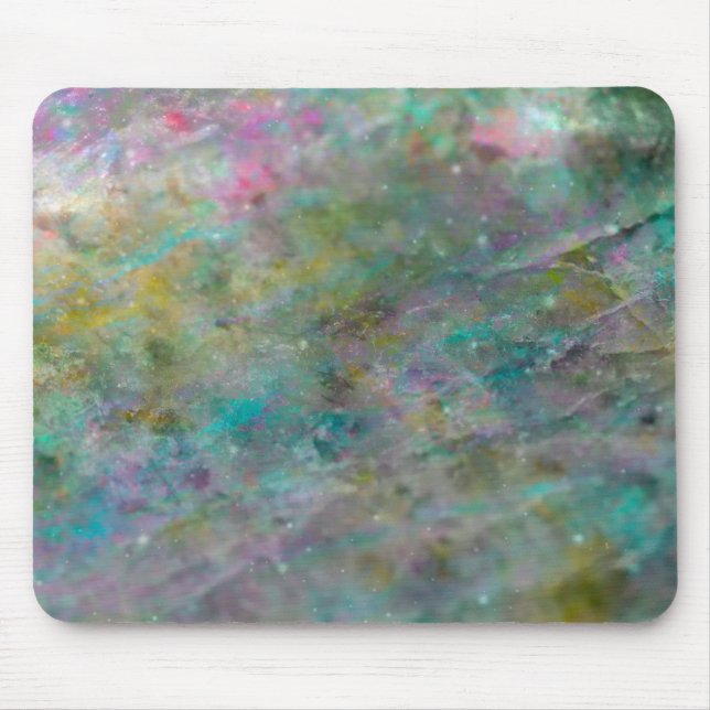 Rainbow Mehrfarbig Crystal Rock Marble Mousepad (Vorne)