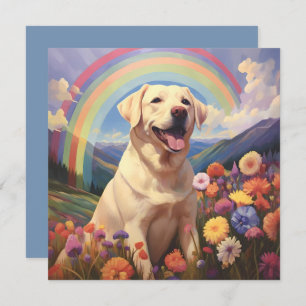 Rainbow Memorial Bridge Dog Name des Gelben Labrad Karte