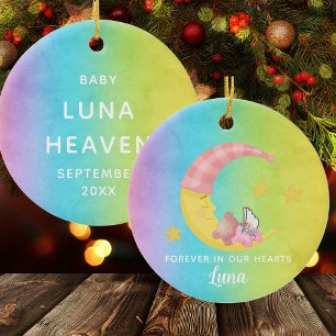 Rainbow Memorial Girl Baby Verlust Weihnachten Keramik Ornament