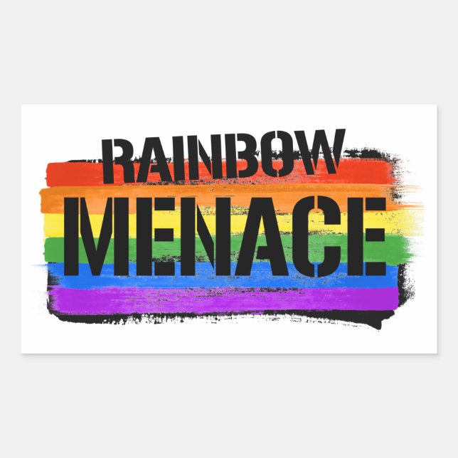Rainbow Menace T - Shirt Rechteckiger Aufkleber (Vorderseite)