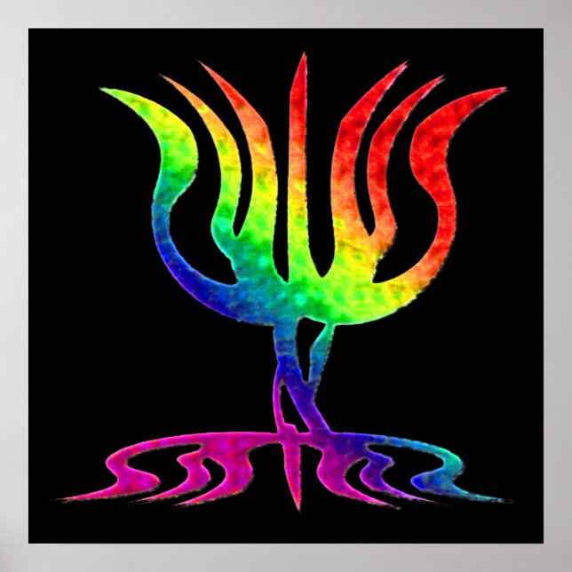 Rainbow Menorah Poster (Vorne)