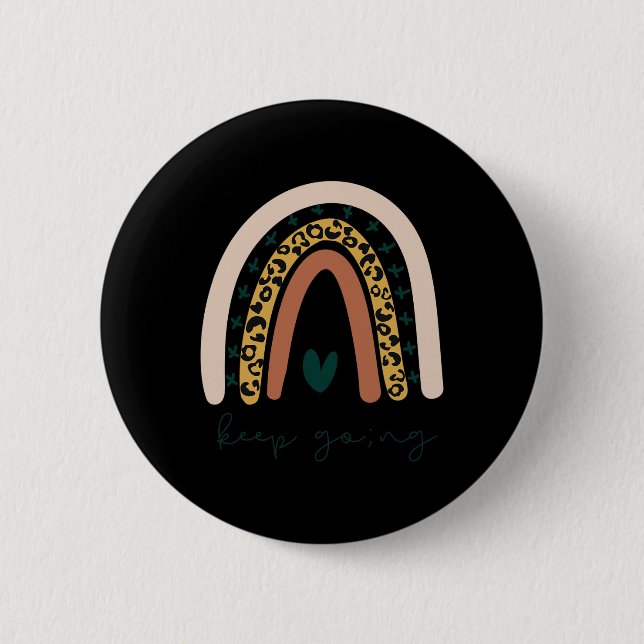Rainbow Mental Health Semicolon Behalt Going Boho  Button (Vorderseite)