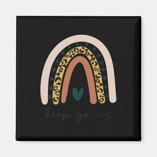 Rainbow Mental Health Semicolon Behalt Going Boho  Magnet (Vorne)
