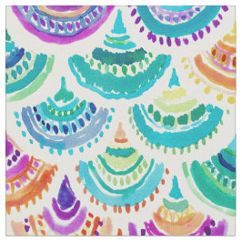 RAINBOW MERMACITA Farbenfrohe Meerjungfrau Scallop Stoff