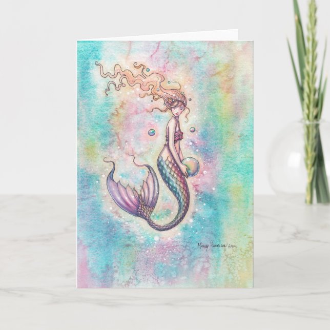 Rainbow Mermaid Art Card von Molly Harrison Karte (Vorderseite)