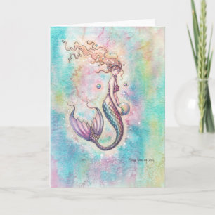 Rainbow Mermaid Art Card von Molly Harrison Karte