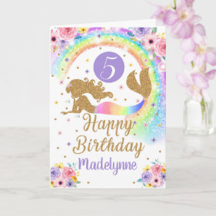 Rainbow Mermaid Birthday Card Karte