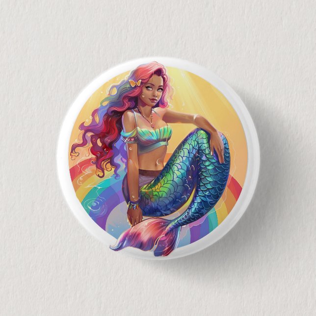 Rainbow Mermaid Button (Vorderseite)