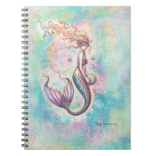 Rainbow Mermaid Fantasy Watercolor Art Notizblock