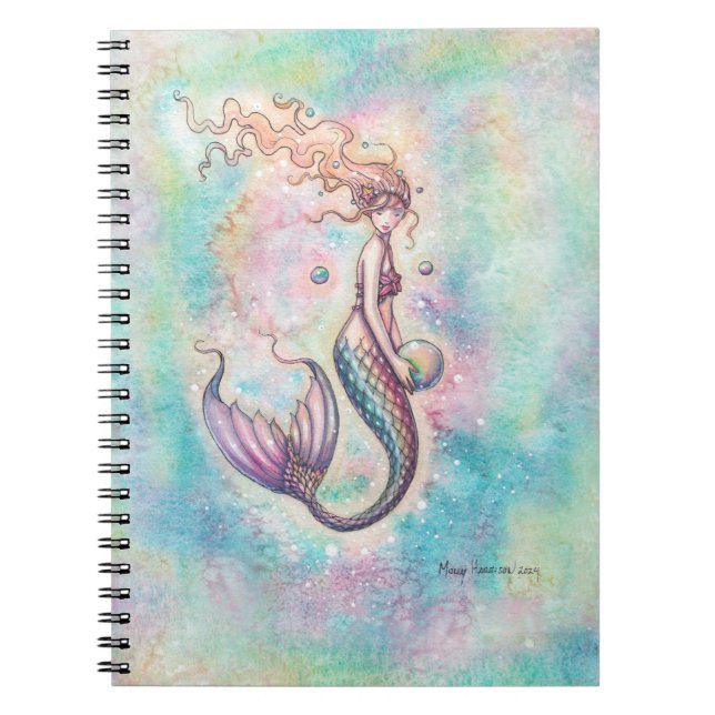 Rainbow Mermaid Fantasy Watercolor Art Notizblock (Vorderseite)