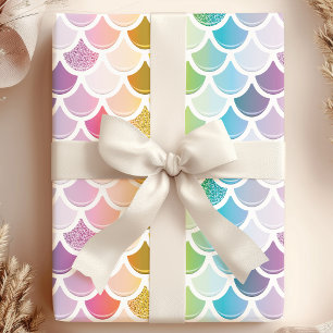 Rainbow Mermaid Fish Scales Niedliches nautisches  Geschenkpapier