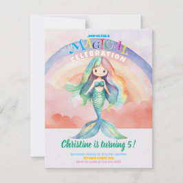 Rainbow Mermaid Flat Card