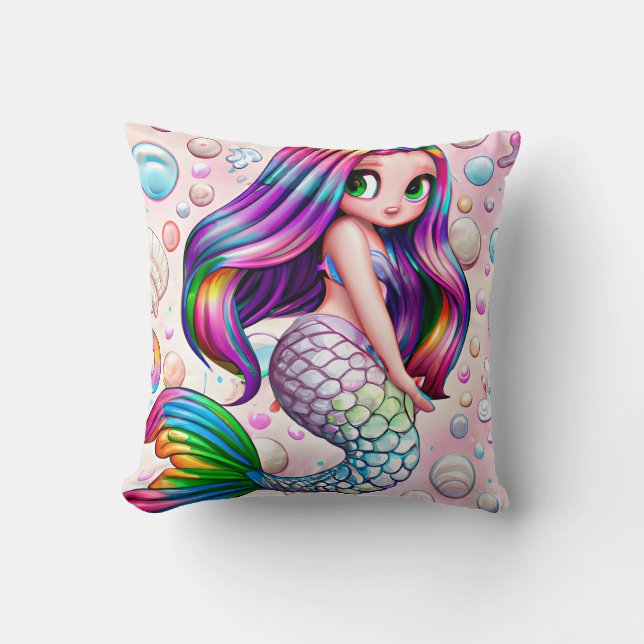 Rainbow Mermaid Kissen (Vorderseite)