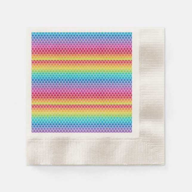 Rainbow Mermaid Paper Napkin Serviette (Vorderseite)