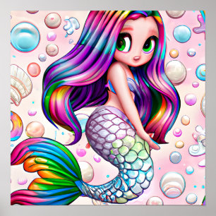 Rainbow Mermaid Poster