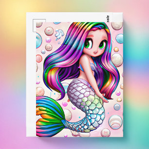 Rainbow Mermaid Postkarte