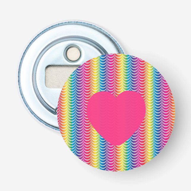 Rainbow Mermaid Pride Heart Flaschenöffner (Vorderseite)
