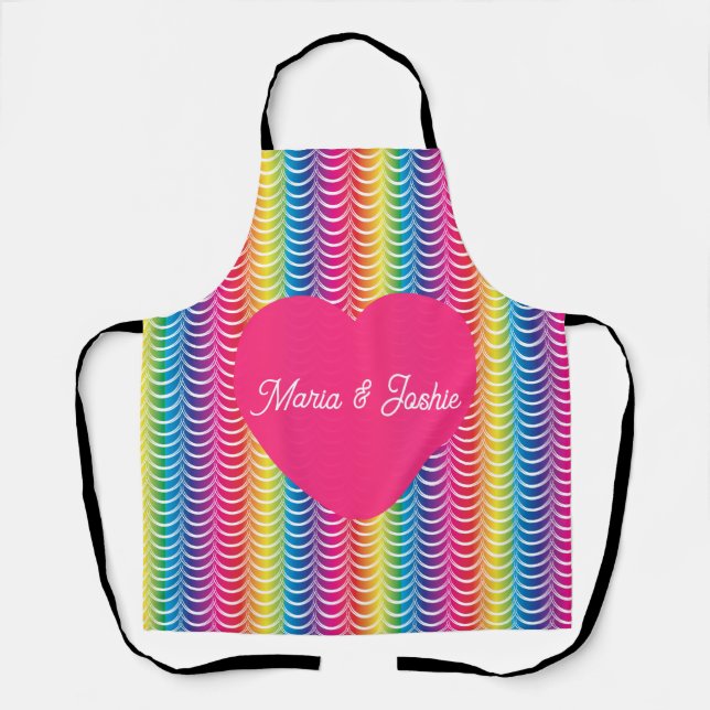 Rainbow Mermaid Pride Heart Schürze (Vorderseite)