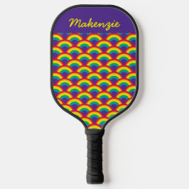 Rainbow Mermaid Scale Individuelle Name Pickleball Schläger